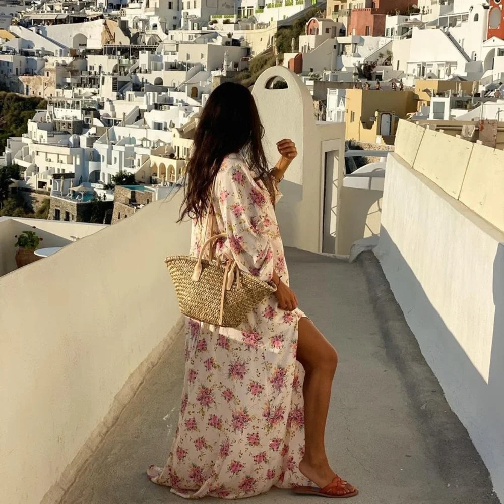 MANGO rushed maxi floral dress bloggers favorite zara competitor brand - Picture 9 of 16